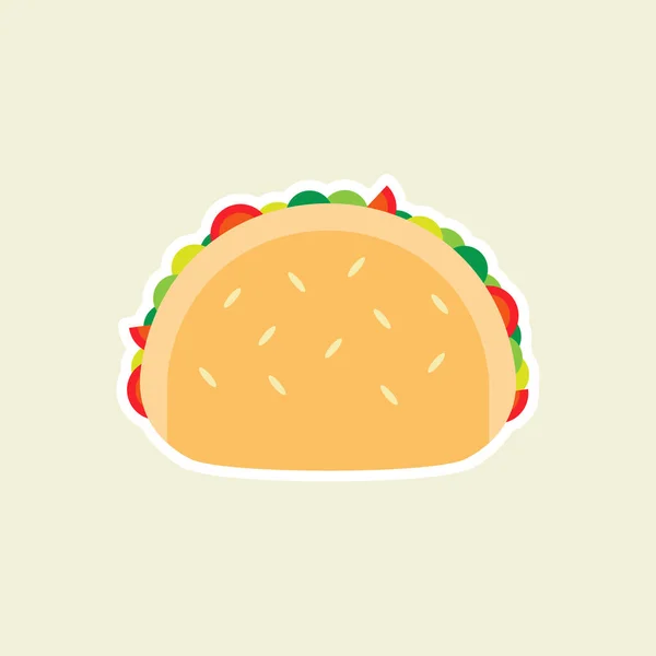 Taco Плоский Дизайн Векторні Ілюстрації Таксо Мексиканська Їжа Значок Фаст — стоковий вектор