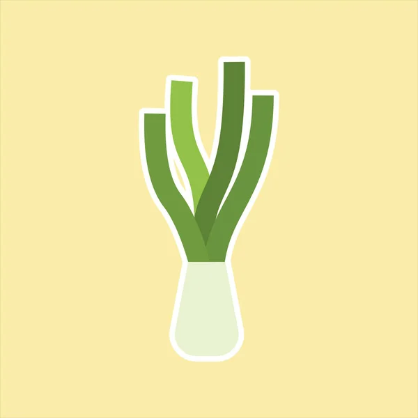 Cebolletas Verdes Diseño Plano Vector Ilustración Cebolla Verde Allium Ensalada — Vector de stock