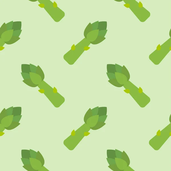 Szparagi Wyrastają Bezszwowo Ręcznie Rysowane Tło Ilustracja Wektora Szparagi Warzywne — Wektor stockowy