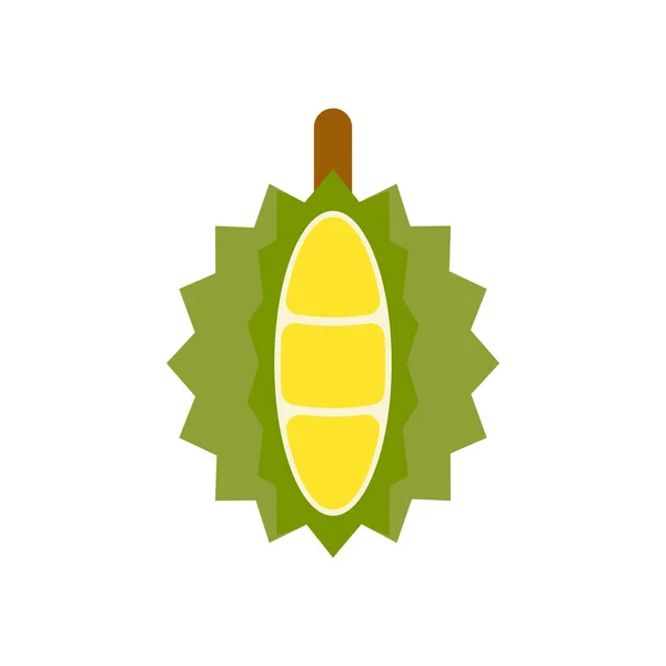 Durian Platt Design Vektor Illustration Sommar Tropiska Frukter För Hälsosam — Stock vektor