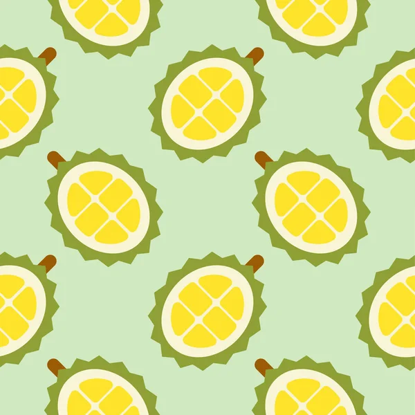 Durian Nahtlose Muster Vektor Illustration Runde Tropische Früchte Dornige Früchte — Stockvektor