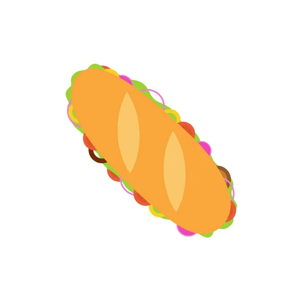 Sandwich Flache Designvektorillustration Frühstück Isolierten Vektor Einfachen Modernen Cartoon Sandwich — Stockvektor