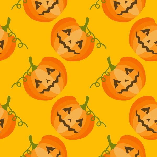 Halloween Jack Lucerna Bezproblémový Vzor Halloween Dýně Bezešvé Vzor Vektorové — Stockový vektor