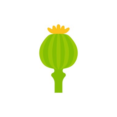 Afyon haşhaş düz tasarım vektör çizimi