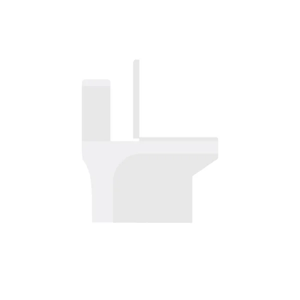 Flachbild Vektorabbildung Für Toilettenschüssel Toilettensitz Schüssel Seitenansicht Flach Auf Weißem — Stockvektor