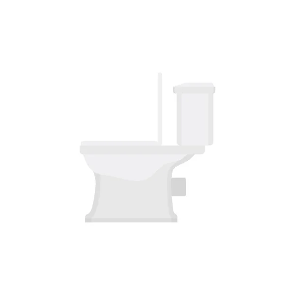 Flachbild Vektorabbildung Für Toilettenschüssel Toilettensitz Schüssel Seitenansicht Flach Auf Weißem — Stockvektor