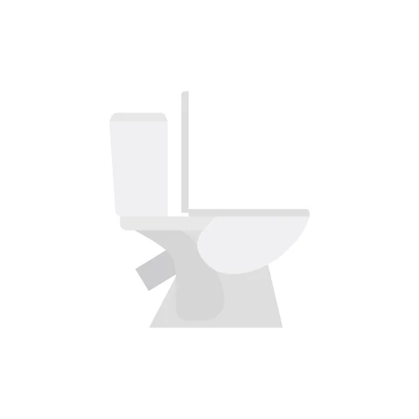 Modern Fürdőszoba Design Fehér Kerámia Tál Vektor Illusztráció — Stock Vector