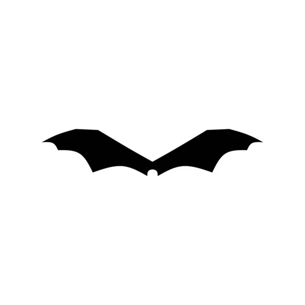 蝙蝠标志设计概念矢量图解 蝙蝠的轮廓 可打印模板 白色上孤立的蝙蝠图标 可怕的黑色恐怖蝙蝠图解 — 图库矢量图片