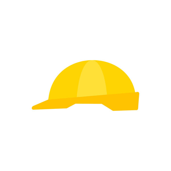 yellow safety helmets vector illustration isolated on white background. Construction helmet. Yellow safety hat. Plastic headwear worker helm
