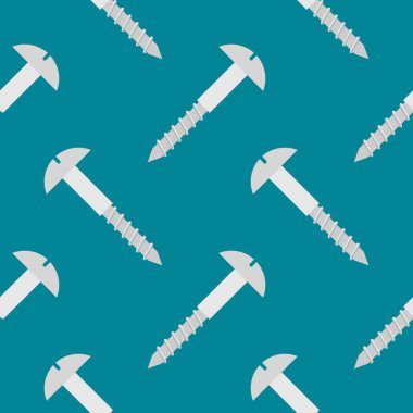 Düz desenli düz tasarım vektör illüstrasyonunu siktir et. yığın vidaları dikişsiz desen