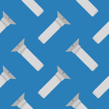 Düz desenli düz tasarım vektör illüstrasyonunu siktir et. yığın vidaları dikişsiz desen