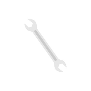 İngiliz anahtarı düz tasarım vektör çizimi. Bakım ve onarım simgesi beyaz arkaplanda izole edildi.