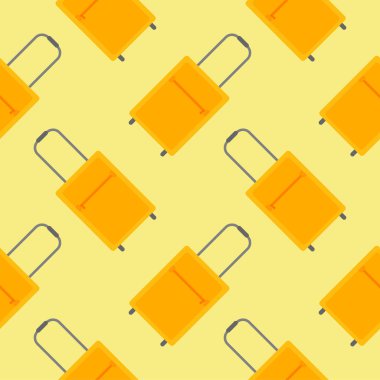 Bavul kusursuz desenli vektör çizimi. Arka planlar, duvar kağıtları, kumaşlar, tekstil, ambalaj kağıtları, basılı materyaller ve daha fazlası için uygundur..
