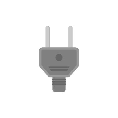 Elektrik prizi düz tasarım vektör çizimi. Kablo prizi ve soket. Bağlantı kavramı, kopukluk, elektrik. Düz biçimli vektör illüstrasyonu