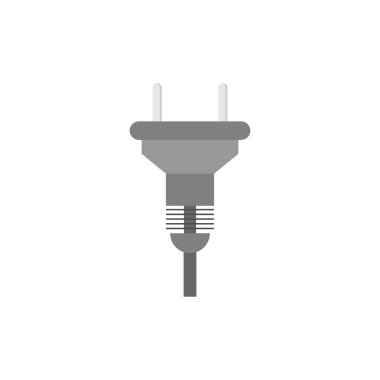 Elektrik prizi düz tasarım vektör çizimi. Kablo prizi ve soket. Bağlantı kavramı, kopukluk, elektrik. Düz biçimli vektör illüstrasyonu