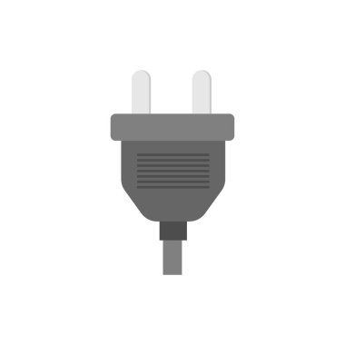 Elektrik prizi düz tasarım vektör çizimi. Kablo prizi ve soket. Bağlantı kavramı, kopukluk, elektrik. Düz biçimli vektör illüstrasyonu