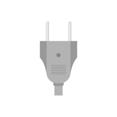 Elektrik prizi düz tasarım vektör çizimi. Kablo prizi ve soket. Bağlantı kavramı, kopukluk, elektrik. Düz biçimli vektör illüstrasyonu