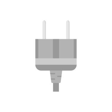 Elektrik prizi düz tasarım vektör çizimi. Güç tıkacı simgesi. Bağlantı elektriği. Vektör illüstrasyon düz tasarım