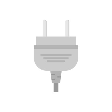 Elektrik prizi düz tasarım vektör çizimi. Güç tıkacı simgesi. Bağlantı elektriği. Vektör illüstrasyon düz tasarım