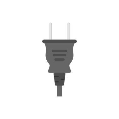 Elektrik prizi düz tasarım vektör çizimi. Güç tıkacı simgesi. Bağlantı elektriği. Vektör illüstrasyon düz tasarım