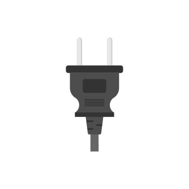 Elektrik prizi düz tasarım vektör çizimi. Güç tıkacı simgesi. Bağlantı elektriği. Vektör illüstrasyon düz tasarım