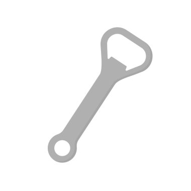 şişe açacağı simgesi düz tasarım vektör çizimi. Açılış simgesi. Şişe açılışları çizgi film klibi. Ev mutfağı.