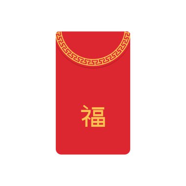 Angpao zarf simgesi. Hongbao kırmızı zarfları hazır. Çin angpao hediyelerinin vektör koleksiyonu izole edildi. Geleneksel zarf, sikkeler, Çin Yeni Yılı için para, doğum günü, düğün ve diğer tatiller.