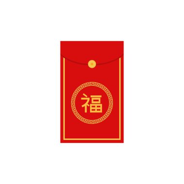 Angpao zarf simgesi. Hongbao kırmızı zarfları hazır. Çin angpao hediyelerinin vektör koleksiyonu izole edildi. Geleneksel zarf, sikkeler, Çin Yeni Yılı için para, doğum günü, düğün ve diğer tatiller.