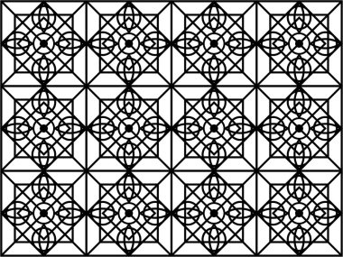 Arap geometrik dikişsiz süs deseni. Tek renkli soyut çizgi dokusu Arapça olarak. Dekoratif eski kafes arka planı. Kumaş ve ambalaj için soyut süs.