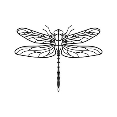 Siyah Yusufçuk Simge Simgesi Logo Vektörü. Yusufçuk, beyaz arkaplandaki yusufçuğu özetliyor.