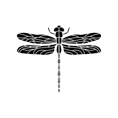 Beyaz arka planda yusufçuk siyah-beyaz vektör çizimi var. Beyaz arka planda yusufçuk böceğinin el çizimi