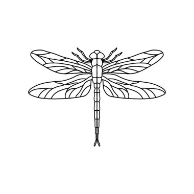 Siyah Yusufçuk Simge Simgesi Logo Vektörü. Yusufçuk, beyaz arkaplandaki yusufçuğu özetliyor.