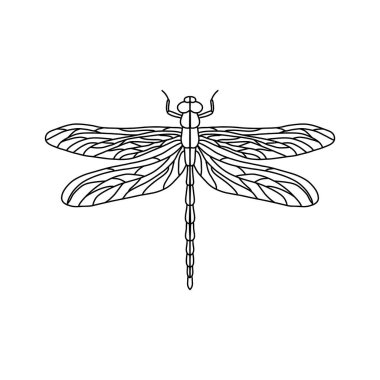 Siyah Yusufçuk Simge Simgesi Logo Vektörü. Yusufçuk, beyaz arkaplandaki yusufçuğu özetliyor.