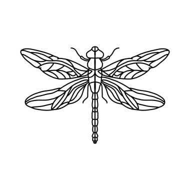 Siyah Yusufçuk Simge Simgesi Logo Vektörü. Yusufçuk, beyaz arkaplandaki yusufçuğu özetliyor.