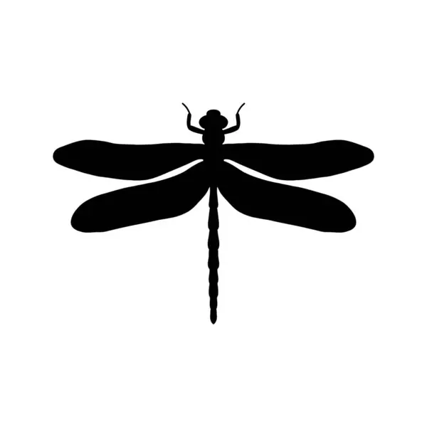 Dragonfly Black White Silhouette Vector Illustration Black White Realistic Hand Royalty Free Stock Vectors