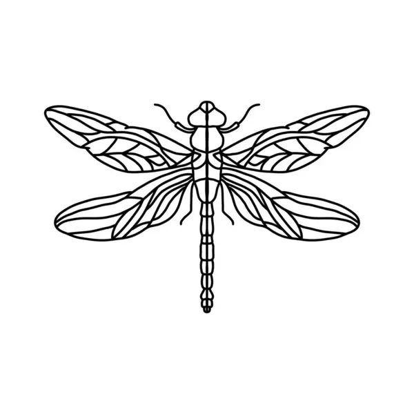 Vetor Preto Logotipo Ícone Símbolo Libélula Dragonfly Esboço Libélula Isolada Vetor De Stock