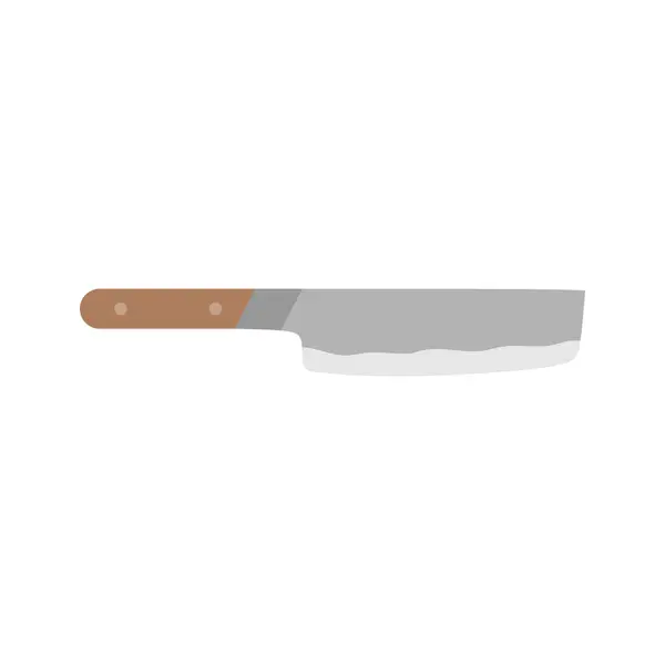 Nakiri Japanese Chef Knife Flat Design Vector Illustration Isolated White Stock Illustration