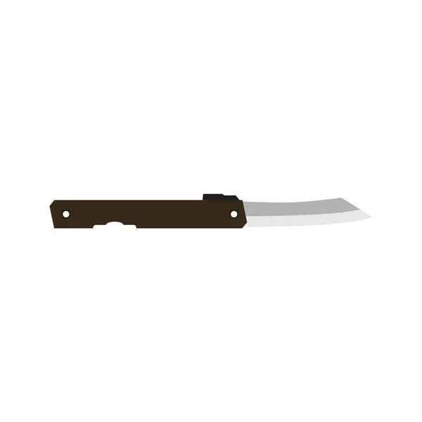 Traditional Japanese Higonokami Pocket Knife Flat Design Vector Illustration Isolated Stock Vector