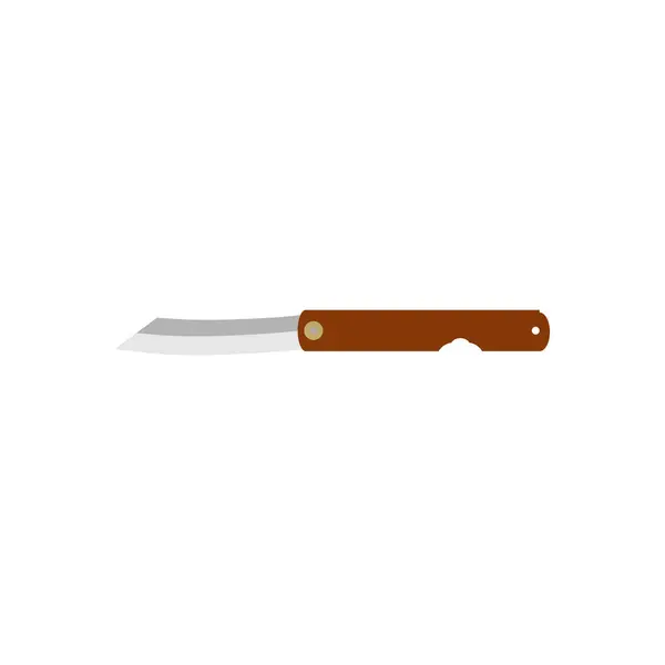 Traditional Japanese Higonokami Pocket Knife Flat Design Vector Illustration Isolated Stock Illustration