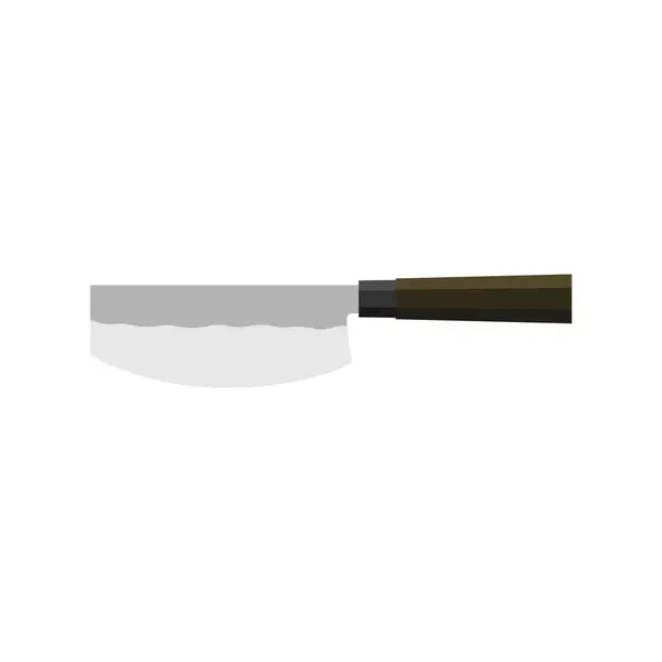 Sushikiri Nebo Sushi Nůž Japonský Kuchyňský Nůž Plochý Design Vektorové Stock Vektory