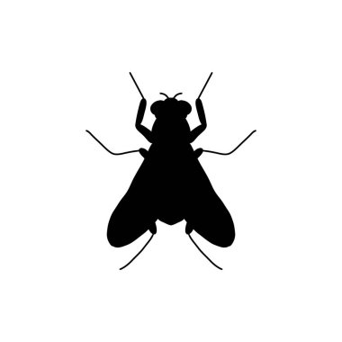 Silüet vektör çizimi. Sinek vektör simgesi beyaz arkaplanda izole edildi. Mobil konsept ve web uygulamaları tasarımı için modern hayvan koleksiyonundan düz vektör sinek simgesi işareti