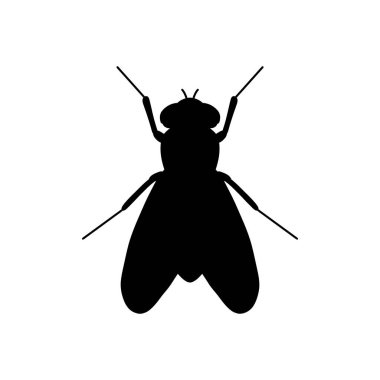 Silüet vektör çizimi. Sinek vektör simgesi beyaz arkaplanda izole edildi. Mobil konsept ve web uygulamaları tasarımı için modern hayvan koleksiyonundan düz vektör sinek simgesi işareti