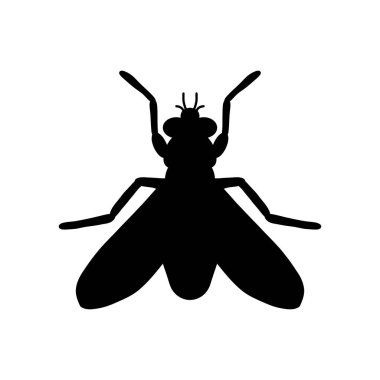 Silüet vektör çizimi. Sinek vektör simgesi beyaz arkaplanda izole edildi. Mobil konsept ve web uygulamaları tasarımı için modern hayvan koleksiyonundan düz vektör sinek simgesi işareti