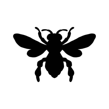 Arı silueti koleksiyonu beyaz arkaplan vektör illüstrasyonunda siyah izole edildi. bal ürünleri, paket, tasarım için vektör çizimi.