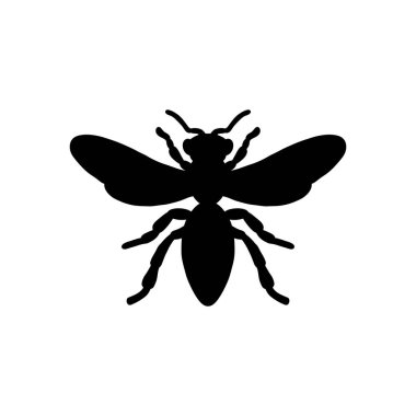 Arı silueti koleksiyonu beyaz arkaplan vektör illüstrasyonunda siyah izole edildi. bal ürünleri, paket, tasarım için vektör çizimi.