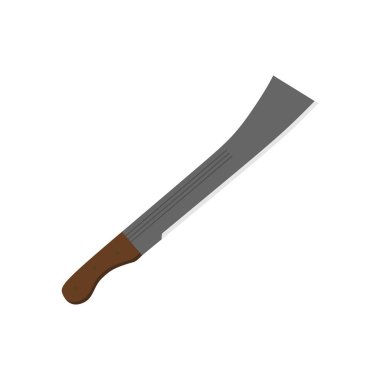 tapanga pala düz tasarım vektör çizimi beyaz arkaplanda izole edildi. Savaş silahları, vektör modelleri. Avcı kılıcı ve avcı bıçağı. Koruma konsepti. Savaşçı kılıçları