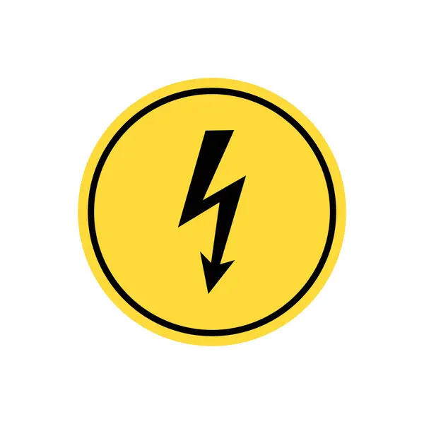 Stock vector electrical hazard symbol vector illustration. Electric high voltage danger hard icon. Downward lightning representing high voltage.