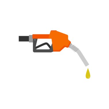 Beyaz zemin, dizel, şeffaf arkaplanda izole edilmiş gaz nozül benzin vektör illüstrasyonu. Sanat tasarımı petrol pompası. Benzin istasyonu tabelası