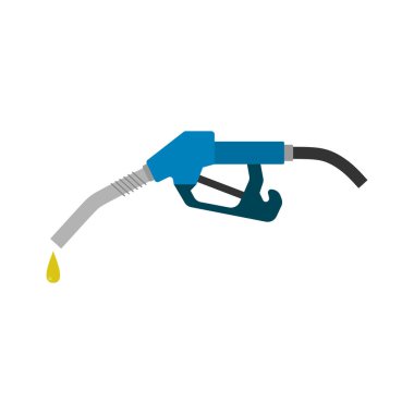 Beyaz zemin, dizel, şeffaf arkaplanda izole edilmiş gaz nozül benzin vektör illüstrasyonu. Sanat tasarımı petrol pompası. Benzin istasyonu tabelası