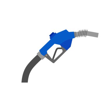 Beyaz zemin, dizel, şeffaf arkaplanda izole edilmiş gaz nozül benzin vektör illüstrasyonu. Sanat tasarımı petrol pompası. Benzin istasyonu tabelası